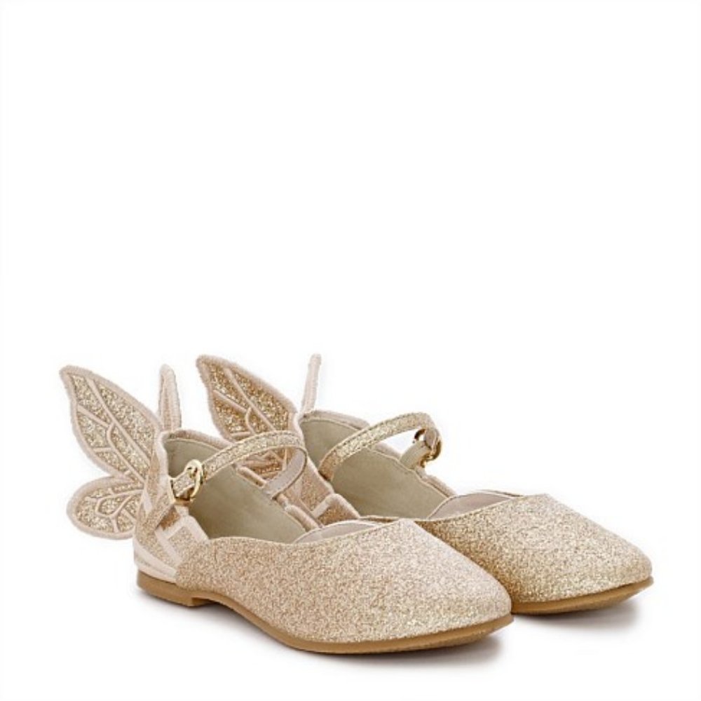 Sophia Webster CORE Chiara Embroidery Junior/ Champagne Glitter/Size 34/